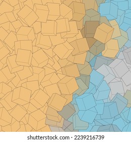 Beige y azul. Antecedentes de cubos. estilo poligonal. Elemento de diseño.