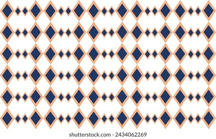 beige and blue diamond repeat horizontal strip pattern, replete image design for fabric printing