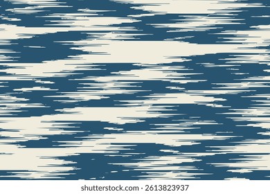 Beige blue ikat scratch flow, canvas stripe draw endless pattern colorful cloth print hand seamless grunge wave abstract dynamic textile beautiful ornament ogee fashion ethnicity