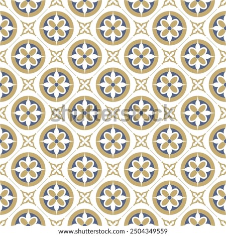 Beige and blue luxury vector seamless pattern. Ornament, Traditional, Ethnic, Arabic, Turkish, Indian motifs. Great for fabric and textile, wallpaper, packaging design or any desired idea.