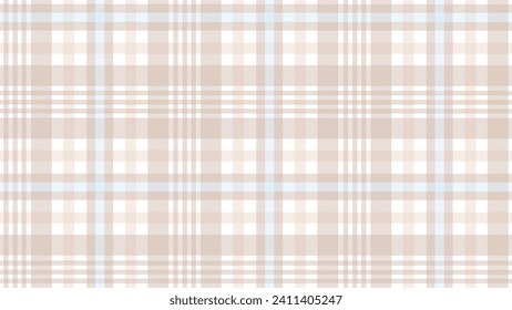 Beige and blue plaid fabric texture background	