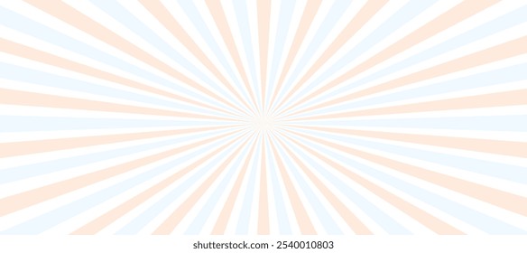 Beige and blue rays in the white background