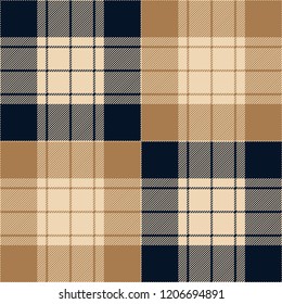 Beige And Blue Tartan Plaid Scottish Textile Pattern