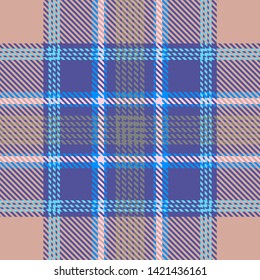 Beige Blue Tartan Plaid Scottish Seamless Pattern. Texture from tartan, plaid, tablecloths, shirts, clothes, dresses, bedding, blankets and other textile
