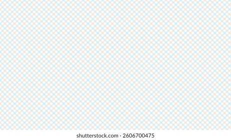 Beige and blue in the white background diagonal plaid backdrop. Checkered seamless pattern.