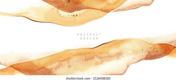 Beige, blush, orange, earthy watercolor fluid painting vector background design. Dusty pastel, neutral and golden marble. Dye elegant soft splash style. Alcohol ink imitation.