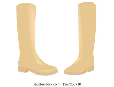 Beige  boots. vector illustration