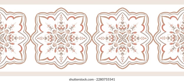 Beige border in Oriental style. Used for frame, tile and Oriental designs.