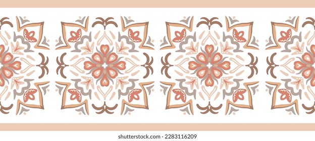Beige border in Oriental style. Used for frame, tile and Oriental designs.