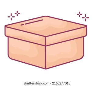 beige box design over white