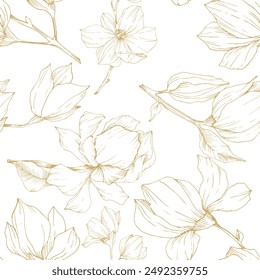 Beige, braune Blüten mit Blättern auf einem weißen isolierten Hintergrund. In minimalistischem Stil. Verwendung als Postkarte, in Grafikdesign, Produktverpackung, Branding, Hochzeitseinladung, Stofftextil.
