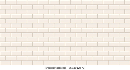 Beige Ziegelwand Textur, nahtlose Verkleidung Muster für die Innenausstattung, Küche Backsplash, Kunststoff-Panel, Gebäude Outdoor-Design. Abstrakter minimaler leerer Hintergrund, Vektorgrafik