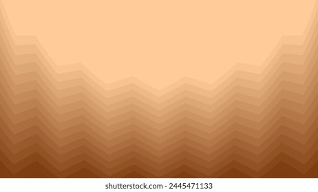 Beige and brown abstract background with sharp zigzag lines and gradient transition, carved stone shape