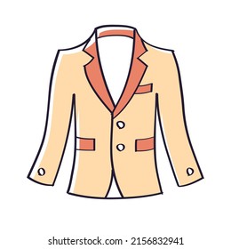 Beige brown blazer or suit jacket isolated vector illustration