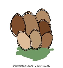 beige brown easter eggs for a card