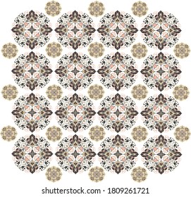 Modos de flores beige y marrón en el fondo blanco