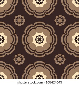 Beige and Brown Flowers (Seamless Pattern)