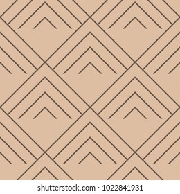 Beige and brown geometric ornament. Seamless pattern for web, textile and wallpapers