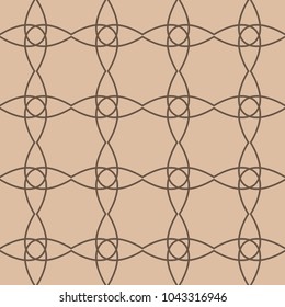Beige and brown geometric ornament. Seamless pattern for web, textile and wallpapers