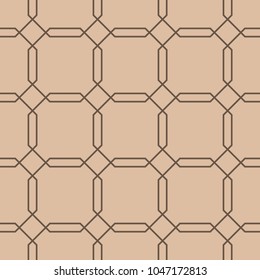 Beige and brown geometric ornament. Seamless pattern for web, textile and wallpapers