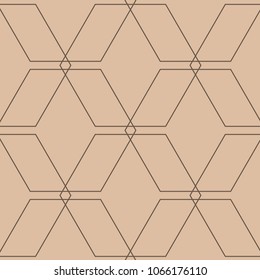 Beige and brown geometric ornament. Seamless pattern for web, textile and wallpapers