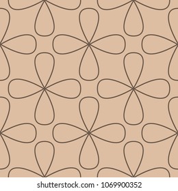 Beige and brown geometric ornament. Seamless pattern for web, textile and wallpapers