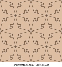 Beige and brown geometric ornament. Seamless pattern for web, textile and wallpapers