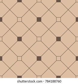 Beige and brown geometric ornament. Seamless pattern for web, textile and wallpapers