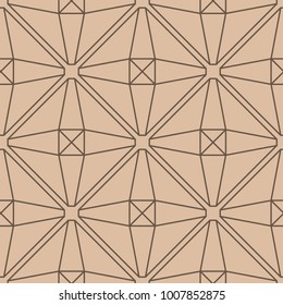 Beige and brown geometric print. Seamless pattern for web, textile and wallpapers