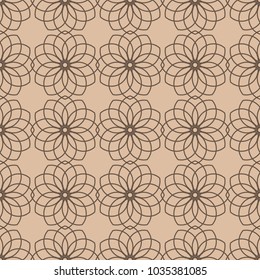 Beige and brown geometric print. Seamless pattern for web, textile and wallpapers