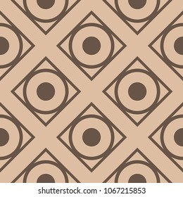 Beige and brown geometric print. Seamless pattern for web, textile and wallpapers