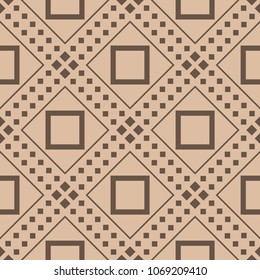 Beige and brown geometric print. Seamless pattern for web, textile and wallpapers