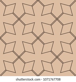 Beige and brown geometric print. Seamless pattern for web, textile and wallpapers