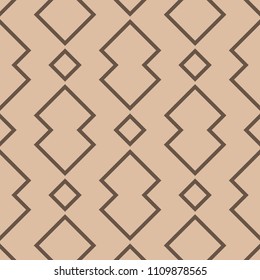 Beige and brown geometric print. Seamless pattern for web, textile and wallpapers