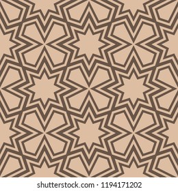 Beige and brown geometric print. Seamless pattern for web, textile and wallpapers