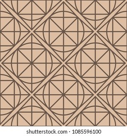 Beige and brown geometric seamless pattern for web, textile and wallpapers
