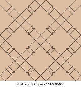 Beige and brown geometric seamless pattern for web, textile and wallpapers