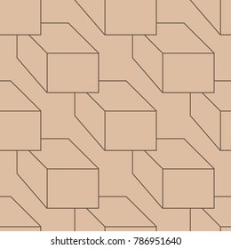 Beige and brown geometric seamless pattern