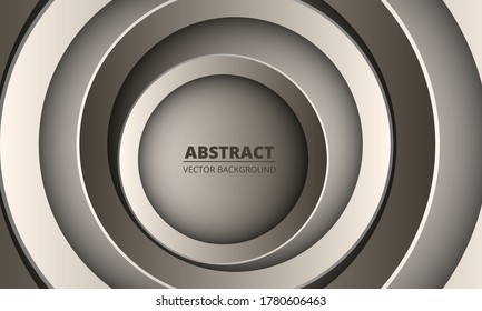 Beige and brown gradient circles. Geometric abstract background. Circles in the center on a colored background. Modern, trendy, abstract vector illustration.