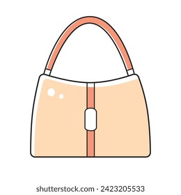 Beige brown handbag isolated vector illustration