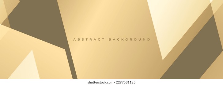 Beige and brown modern abstract wide banner with geometric shapes. Beige and brown abstract background. Vector illustration