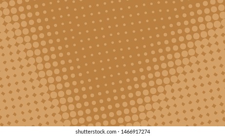 Beige brown pop art background with dots design, abstract vector illustration in retro comics style
