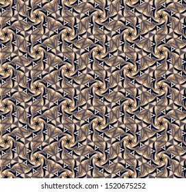 beige, brown, purple and black abstract art figures with smooth edges are arranged in a certain order and form a beautiful fantastic ornament. seamless pattern. vector

