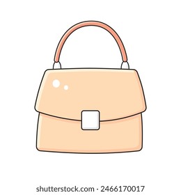 Beige brown purse handbag isolated vector illustration