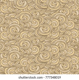 Beige - brown seamless waved pattern