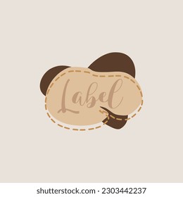 beige brown shape curve label, vector, cute, design, frame, illustration, sticker, background, element, collection, banner, template, graphic, message, art, paper, isolated, vintage, note