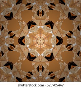 Beige, brown, white, black mandalas. Vector illustration.