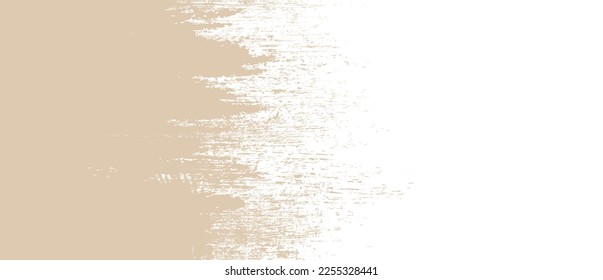 Beige brush stroke background. Beige ink splash on backdrop. Brush background for wallpaper, paint splatter template, dirt banner, watercolor design, dirty texture. Trendy brush background, vector