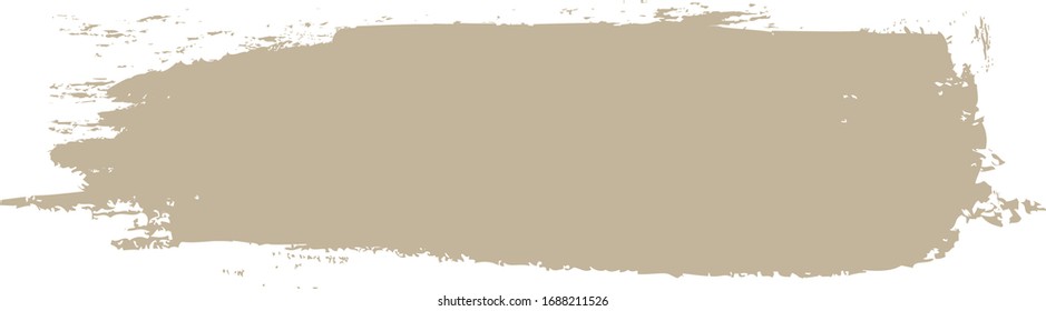 Beige brush stroke isolated on white background. Trendy brush stroke for beige ink paint, grunge backdrop, dirt banner, watercolor design and dirty texture. Brush stroke vector illustration