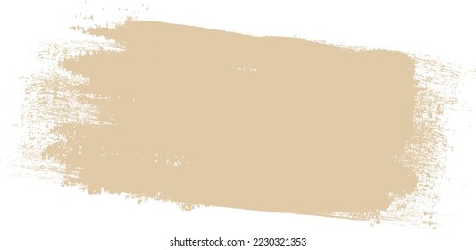 Beige brush stroke isolated on background. Paint brush stroke vector for beige ink paint, grunge design element, dirt banner, watercolor design, dirty texture. Trendy brush stroke, vector illustration